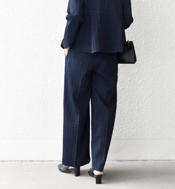 SHIPS any「SHIPS any:〈手洗い可能〉ジャカード タック セミワイド パンツ［NAVY BLUE］」|その他|