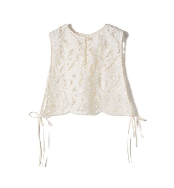 SHIPS for women「〈手洗い可能〉刺繍 スカラップ レース ノースリーブ プルオーバー」|ベスト・ジレ|