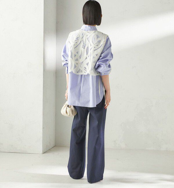 SHIPS for women「〈手洗い可能〉刺繍 スカラップ レース ノースリーブ プルオーバー」|ベスト・ジレ|