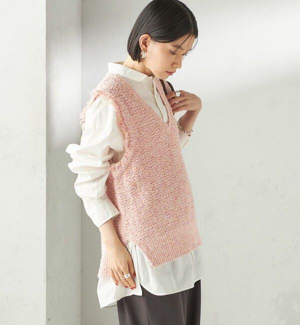 SHIPS for women「〈手洗い可能〉ミックスカラー Vネック プルオーバー」|ベスト・ジレ|