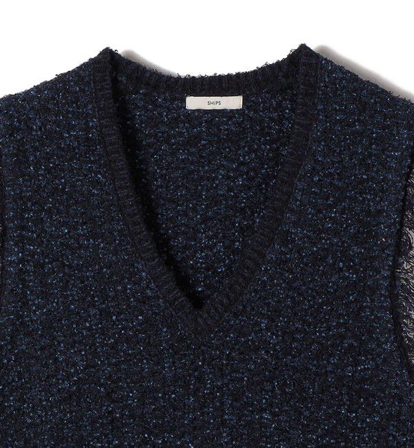 SHIPS for women「〈手洗い可能〉ミックスカラー Vネック プルオーバー」|ベスト・ジレ|