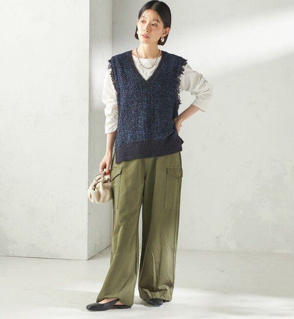 SHIPS for women「〈手洗い可能〉ミックスカラー Vネック プルオーバー」|ベスト・ジレ|