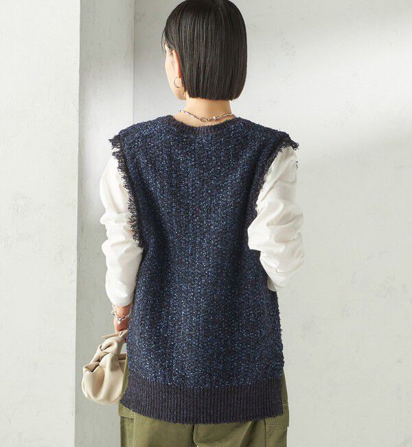 SHIPS for women「〈手洗い可能〉ミックスカラー Vネック プルオーバー」|ベスト・ジレ|