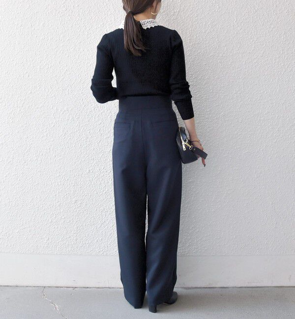 SHIPS any「《一部追加予約》SHIPS any:〈洗濯機可能〉ダブルクロス タック ストレート パンツ［NAVY BLUE］」|その他|