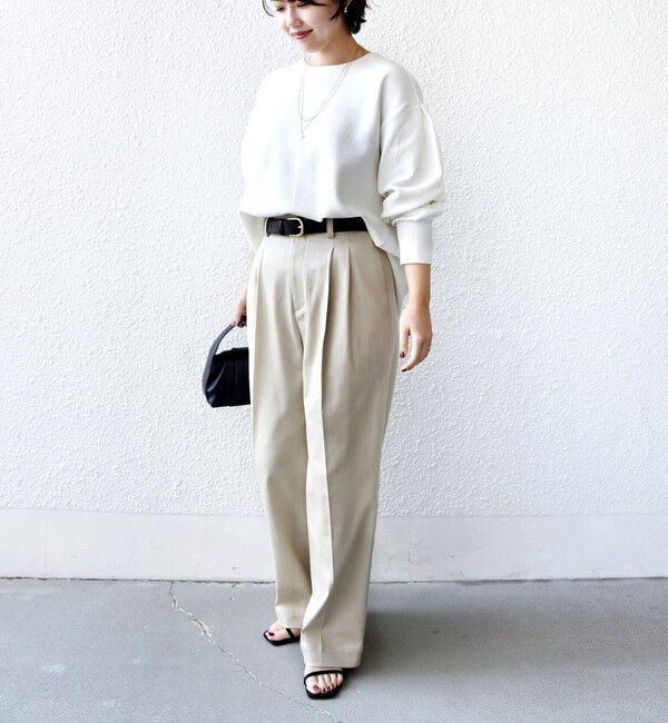 SHIPS for women「〈手洗い可能〉ダブル フェイス ニット リブ コンビ プルオーバー」|Tシャツ・カットソー|