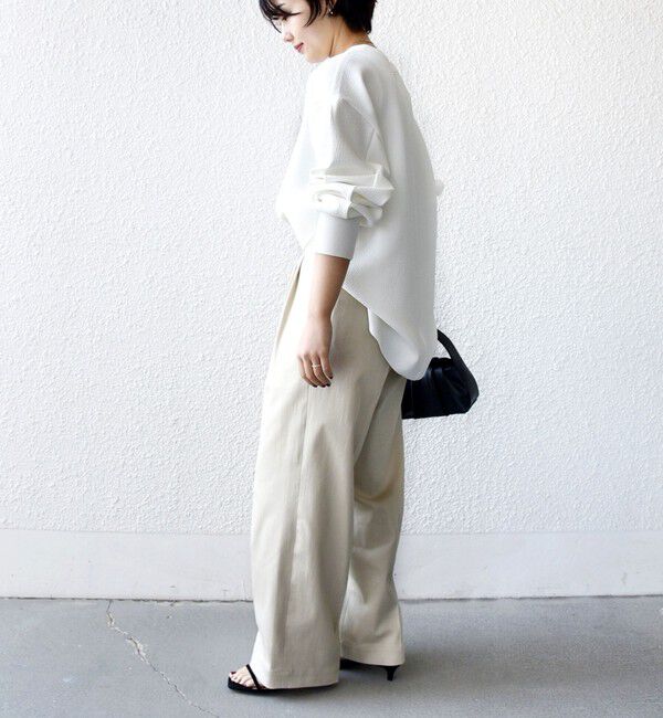 SHIPS for women「〈手洗い可能〉ダブル フェイス ニット リブ コンビ プルオーバー」|Tシャツ・カットソー|