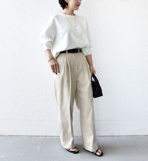 SHIPS for women「〈手洗い可能〉ダブル フェイス ニット リブ コンビ プルオーバー」|Tシャツ・カットソー|