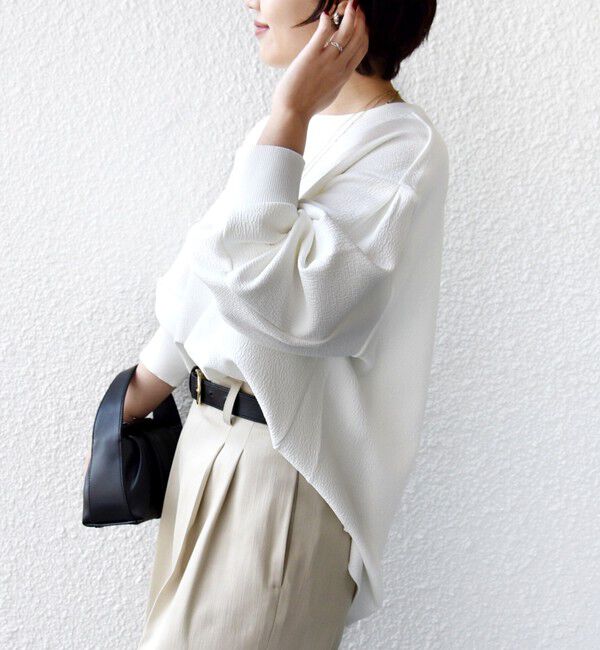 SHIPS for women「〈手洗い可能〉ダブル フェイス ニット リブ コンビ プルオーバー」|Tシャツ・カットソー|