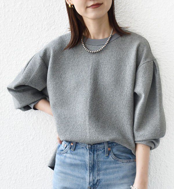 SHIPS for women「〈手洗い可能〉ダブル フェイス ニット リブ コンビ プルオーバー」|Tシャツ・カットソー|