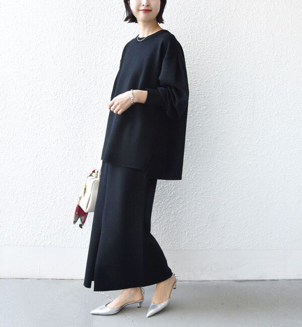 SHIPS for women「〈手洗い可能〉ダブル フェイス ニット リブ コンビ プルオーバー」|Tシャツ・カットソー|