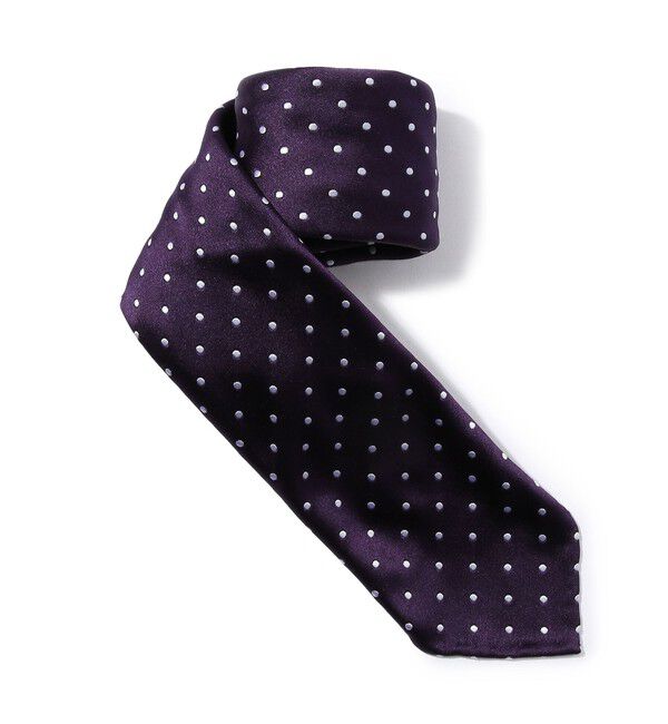 TOMORROWLAND GOODS「TOMORROWLAND シルク セッテピエゲ ドットタイ」|ネクタイ・蝶ネクタイ|ダークパープル系
