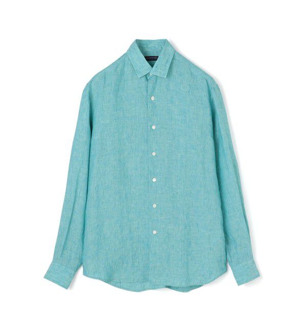 TOMORROWLAND MENS「リネン セミワイドカラーシャツ」|シャツ・ブラウス|55 グリーン