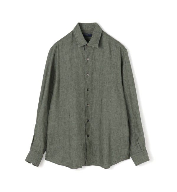 TOMORROWLAND MENS「リネン セミワイドカラーシャツ」|シャツ・ブラウス|57 カーキ