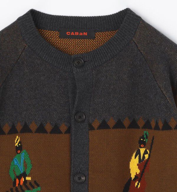 CABaN「CABaN コットンカシミヤジャカード JAZZ BAND クルーネックカーディガン」|カーディガン|