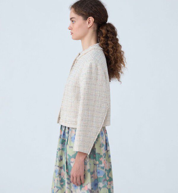 Ballsey「カラースパングルツイード ノーカラージャケット」|ノーカラージャケット|