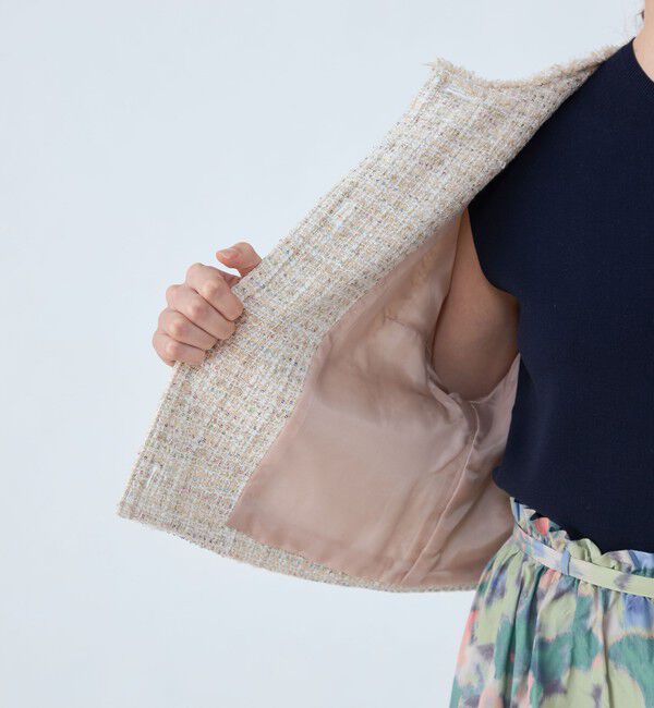 Ballsey「カラースパングルツイード ノーカラージャケット」|ノーカラージャケット|