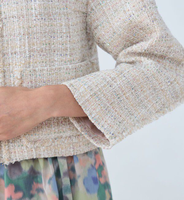 Ballsey「カラースパングルツイード ノーカラージャケット」|ノーカラージャケット|