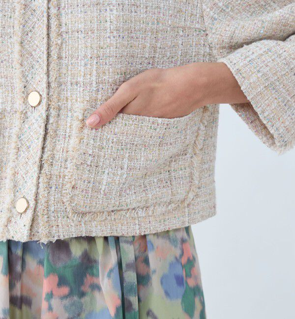 Ballsey「カラースパングルツイード ノーカラージャケット」|ノーカラージャケット|