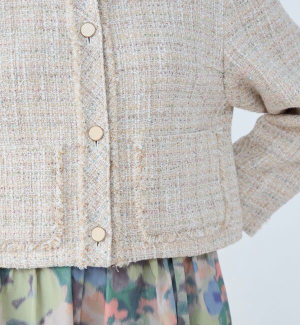 Ballsey「カラースパングルツイード ノーカラージャケット」|ノーカラージャケット|