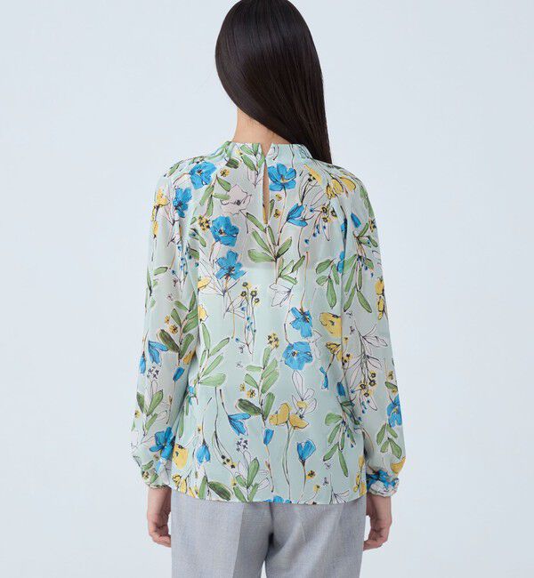 TOMORROWLAND collection「オキザリスフラワープリント ボウタイギャザーブラウス」|シャツ・ブラウス|