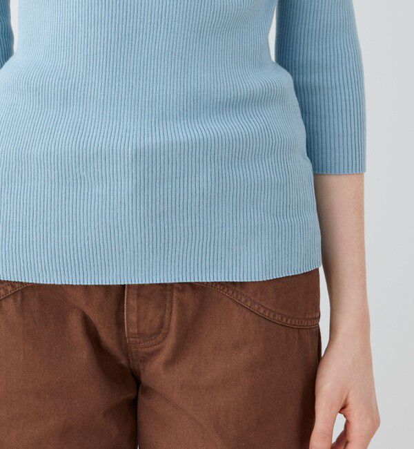 GALERIE VIE「ギザコットンリブ ボートネックプルオーバー」|ニット・セーター|