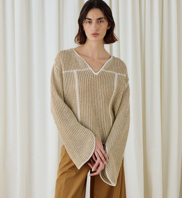 DES PRES「タックパターン ワイドプルオーバー」|ニット・セーター|