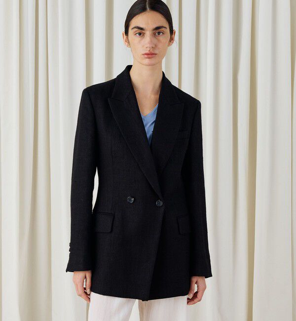 DES PRES「ウェットリネン ダブルブレストジャケット」|テーラードジャケット|