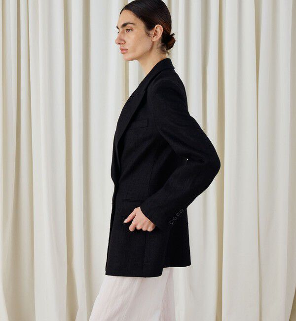 DES PRES「ウェットリネン ダブルブレストジャケット」|テーラードジャケット|