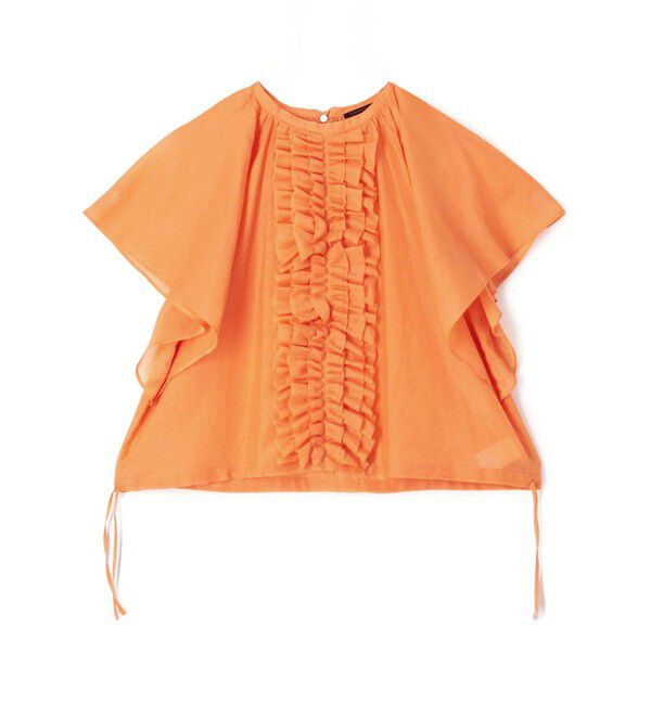 TOMORROWLAND collection「コットンシルクシャンブレー ラッフルブラウス」|シャツ・ブラウス|27 オレンジ