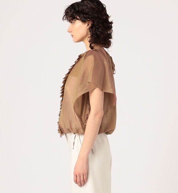 TOMORROWLAND collection「コットンシルクシャンブレー ラッフルブラウス」|シャツ・ブラウス|