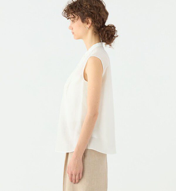 TOMORROWLAND collection「コットンシルクソフトローン ノースリーブブラウス」|シャツ・ブラウス|