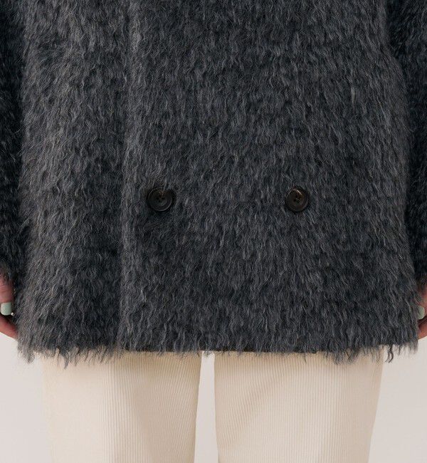 GALERIE VIE「ルスクアンゴラ カラーレスコート」|ノーカラーコート|