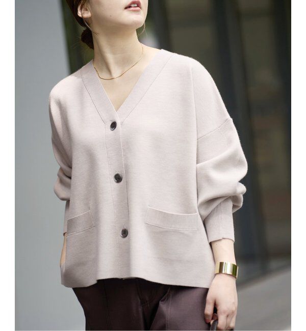 IENA「スーパーファインスムース ショートカーディガン」|カーディガン|ベージュ
