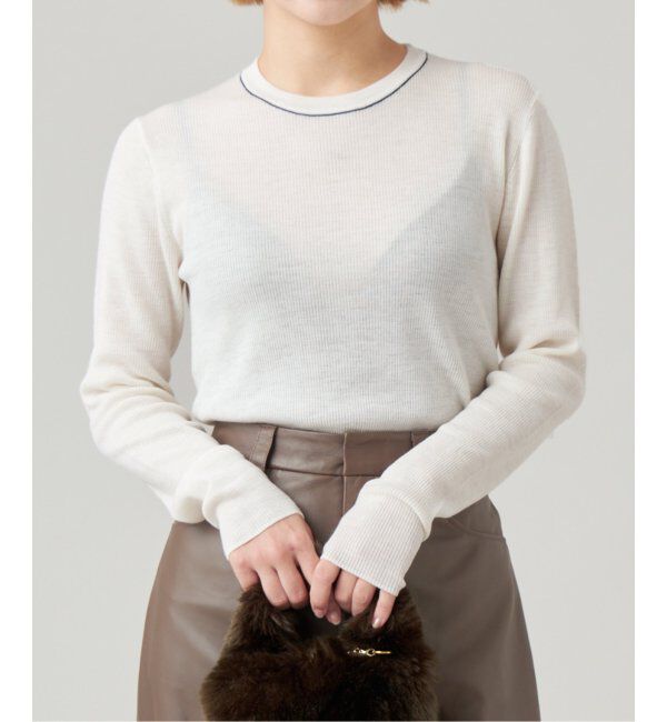 IENA LA BOUCLE「IENA LA BOUCLE 強撚ウールクルーネックプルオーバー」|ニット・セーター|
