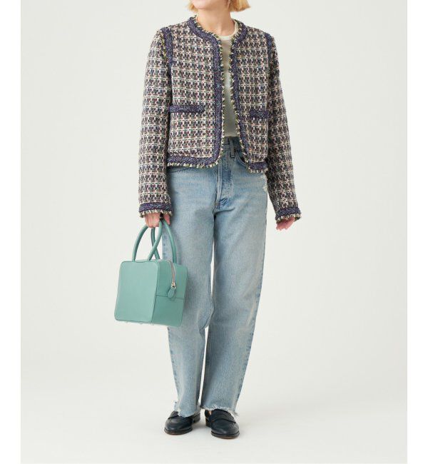 IENA LA BOUCLE「IENA LA BOUCLE LINTON ブライトツイードジャケット」|ノーカラージャケット|