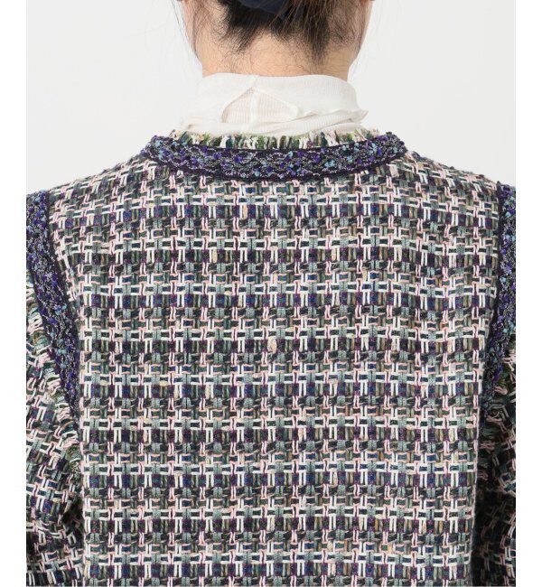 IENA LA BOUCLE「IENA LA BOUCLE LINTON ブライトツイードジャケット」|ノーカラージャケット|