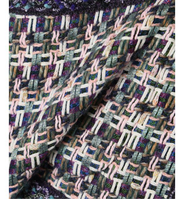 IENA LA BOUCLE「IENA LA BOUCLE LINTON ブライトツイードジャケット」|ノーカラージャケット|