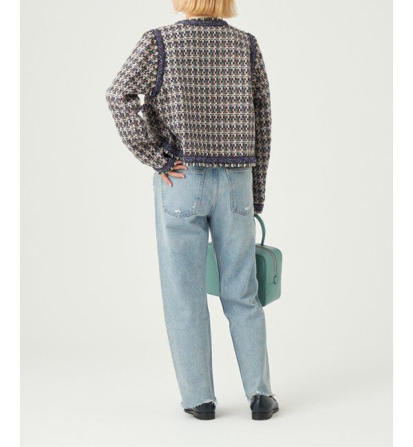 IENA LA BOUCLE「IENA LA BOUCLE LINTON ブライトツイードジャケット」|ノーカラージャケット|