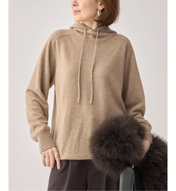 VERMEIL par iena「Cashmere 100 Knit Hoodie」|ニット・セーター|ベージュ