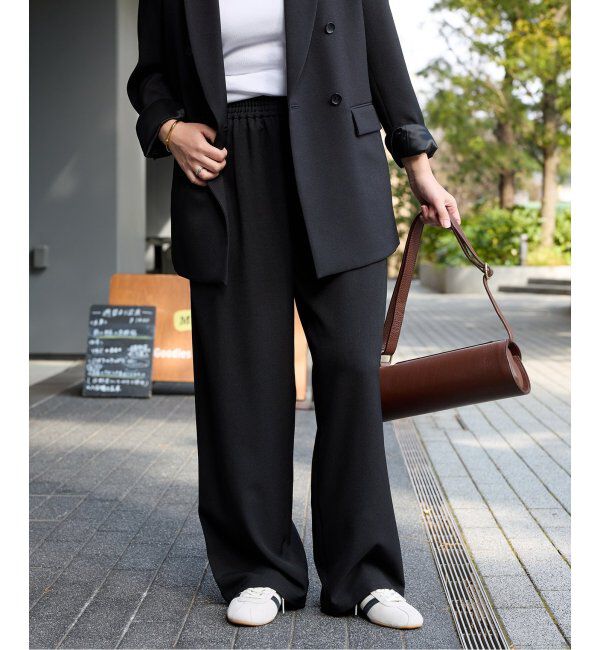 JOURNAL STANDARD「《追加》ウールライクストレッチワイドパンツ」|その他|ブラック