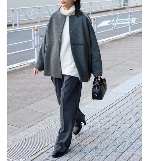 JOURNAL STANDARD「《追加》スーパー140ビーバーノーカラーショートコート」|ノーカラーコート|