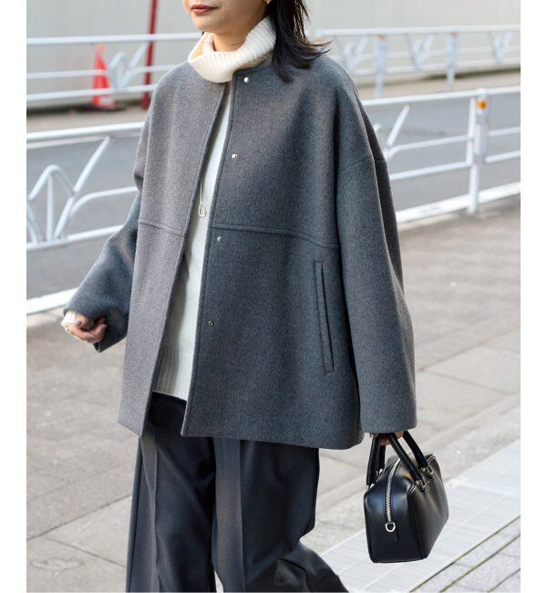 JOURNAL STANDARD「《追加》スーパー140ビーバーノーカラーショートコート」|ノーカラーコート|