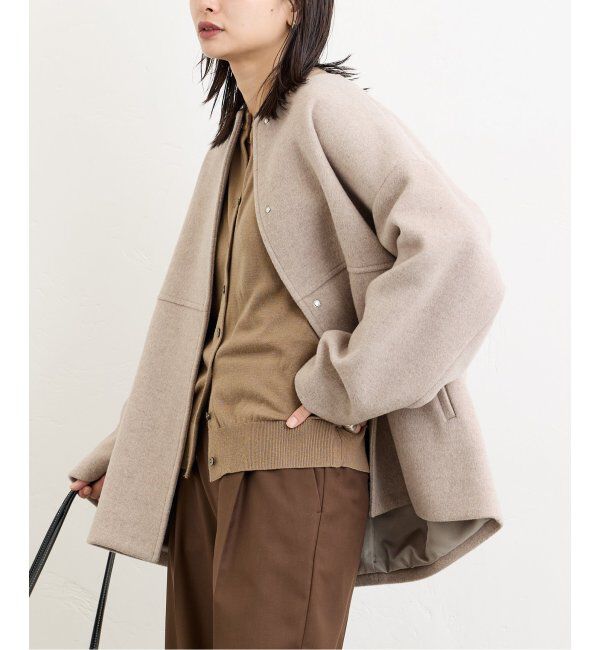 JOURNAL STANDARD「《追加》スーパー140ビーバーノーカラーショートコート」|ノーカラーコート|