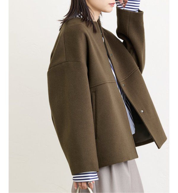 JOURNAL STANDARD「《追加》スーパー140ビーバーノーカラーショートコート」|ノーカラーコート|