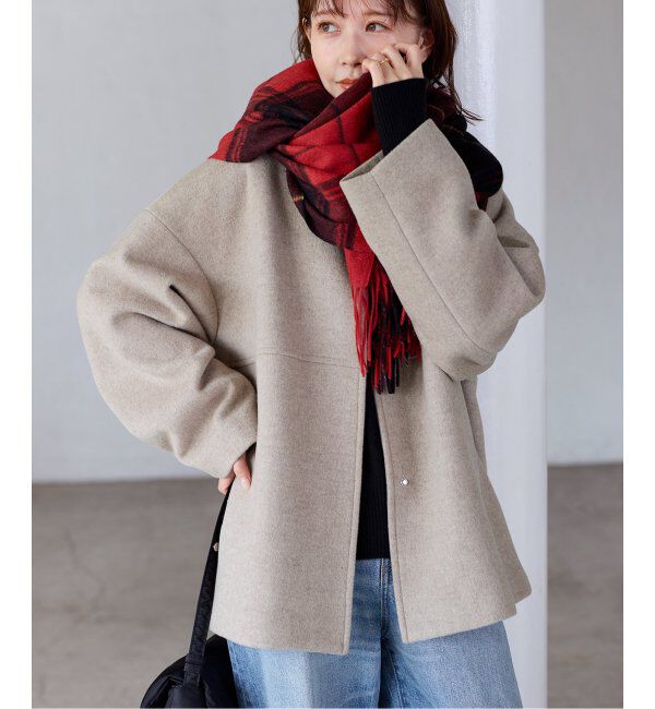 JOURNAL STANDARD「《追加2》スーパー140ビーバーノーカラーショートコート」|その他|ベージュ A