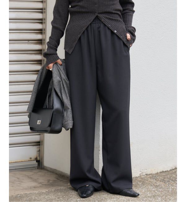 JOURNAL STANDARD「《追加5》ウールライクストレッチワイドパンツ」|その他|ブラック