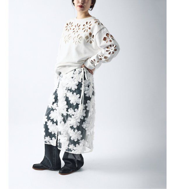 JOURNAL STANDARD「《追加》【TOLIGHT&times;JOURNALSTANDARD】 フラワーモチーフラップスカート」|スカート|