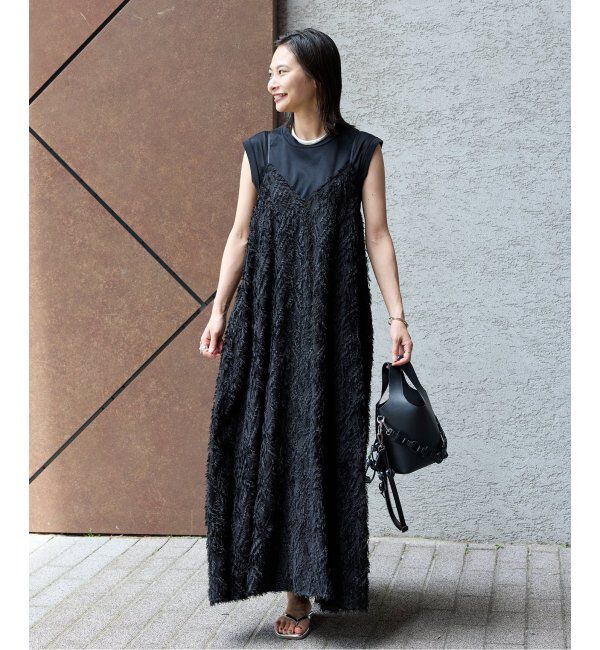 JOURNAL STANDARD「カットジャガードワンピ」|ワンピース|ブラック