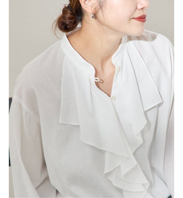 JOURNAL STANDARD「ボイルストライプフリルブラウス」|シャツ・ブラウス|