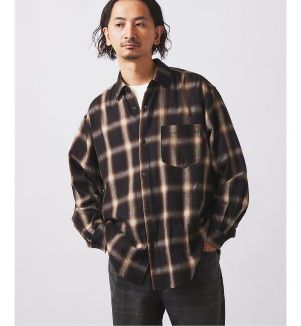 JOURNAL STANDARD relume「フランネル オンブレ チェック シャツ」|シャツ・ブラウス|ネイビー